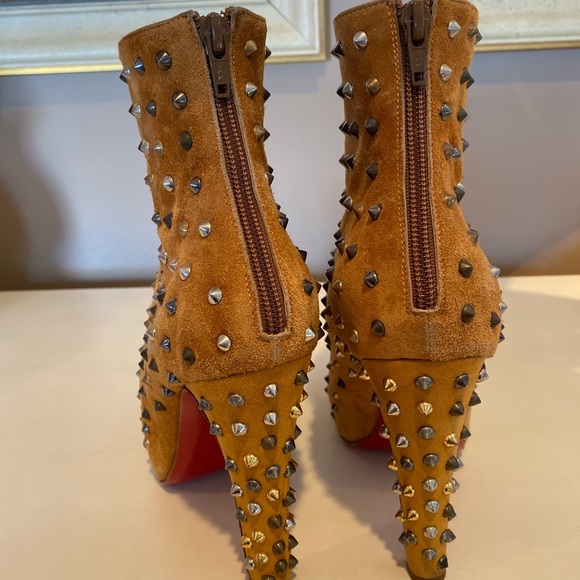 Christian Louboutin Studded Suede Booties - Picture 5 of 7